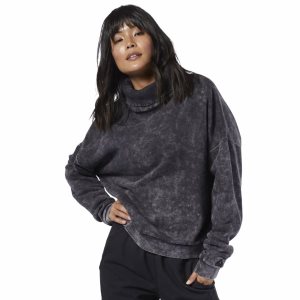 Bluza Damskie Reebok Studio Oversize Cover Up Czarne PL 85VGYDS